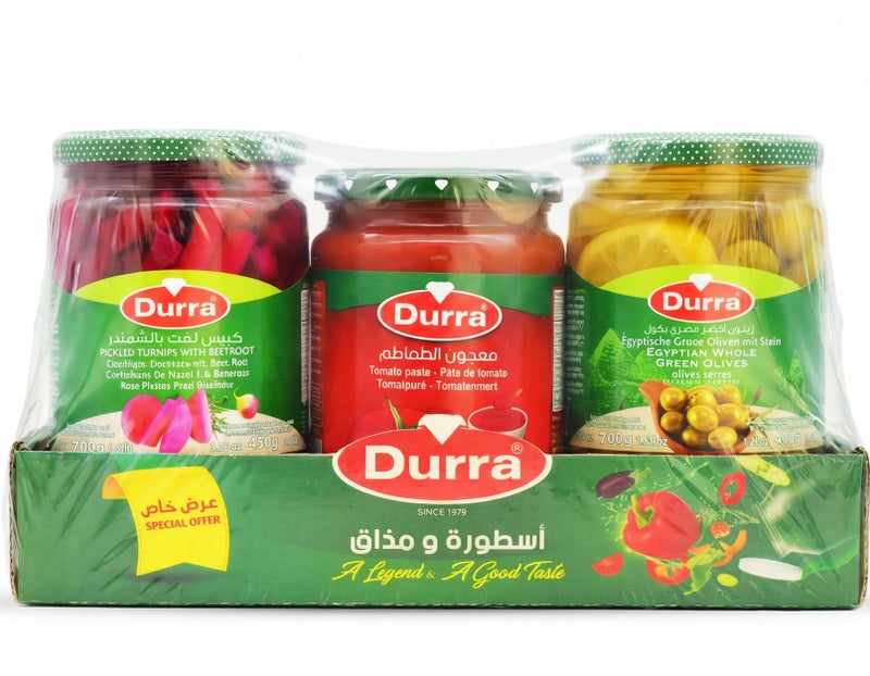 درة عرض رمضان (معجون طماطم 650 جم + زيتون بيكوال 700 جم + لفت بالشمندر 710 جم) - Image 1